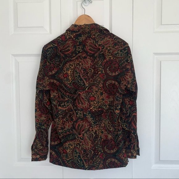 Tabi Vintage Button-up Shirt Paisley  Green‎ Red Women’s Size Small - Picture 5 of 7